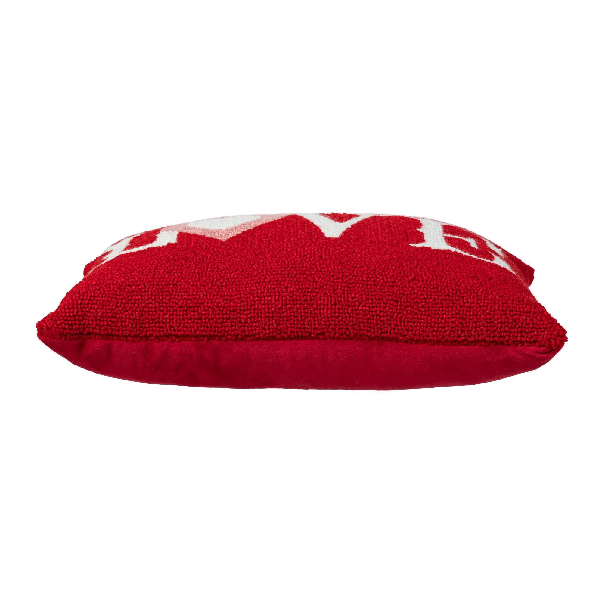 Glitzhome® 18" Valentine's Hooked Love Pillow
